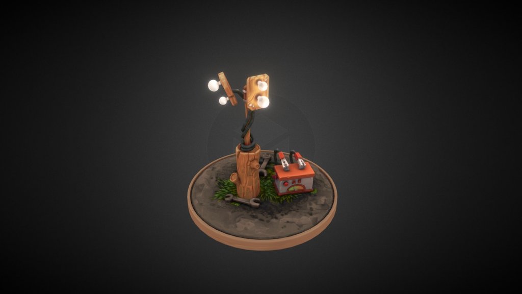 Based off of a concept by Sukhbir Purewal (https://www.artstation.com/artwork/6v2l6) - Battery Lights - 3D model by Wurth 3d model