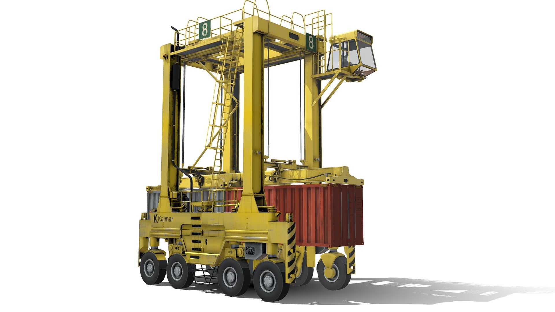 Hi my models have watermarks so I'm trying to protect my models from theft.

When you purchase my model, you will receive the entire project without water marks and textures in high quality.

A straddle carrier or straddle truck is a cargo vehicle that carries a load from below.

Often used in ports to transport sea containers.

The model has convenient groups and clear names of elements and textures.

There are also pivots for turning the wheels.

Easy to work with the model.

Very detailed and realistic

All parts have expanded UV mapping.

Real world scale

No third party plugins are used.

Ready to play.

For close rendering

Has high resolution textures.
 - Straddle_ Carrier - Buy Royalty Free 3D model by IgYerm (@IgorYerm) 3d model