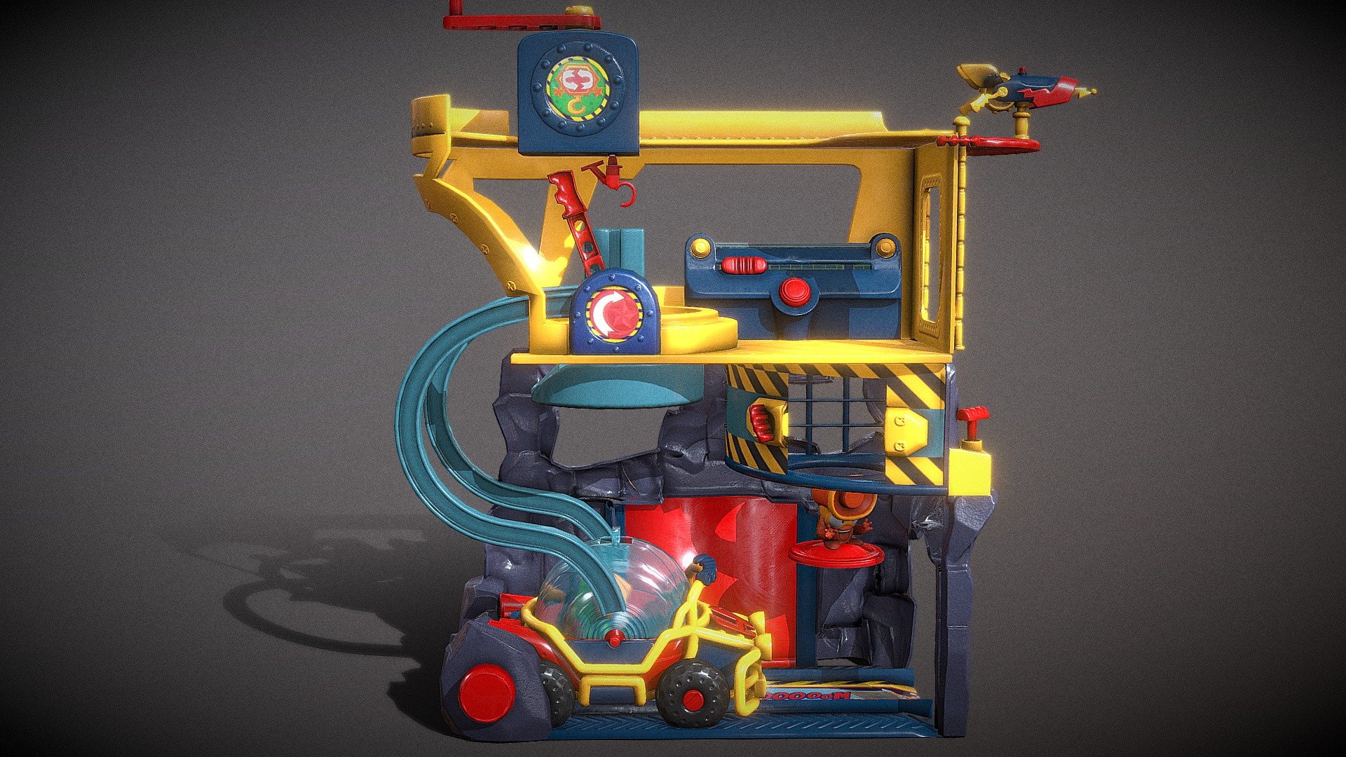 Virtual toy made for Carrefour and http://www.many-worlds.es - Superthings headquarters, Many-worlds - 3D model by Guillermo Momplet (@momplet) 3d model
