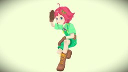 Adventurous Young Girl cute_character, character, handpainted, blender