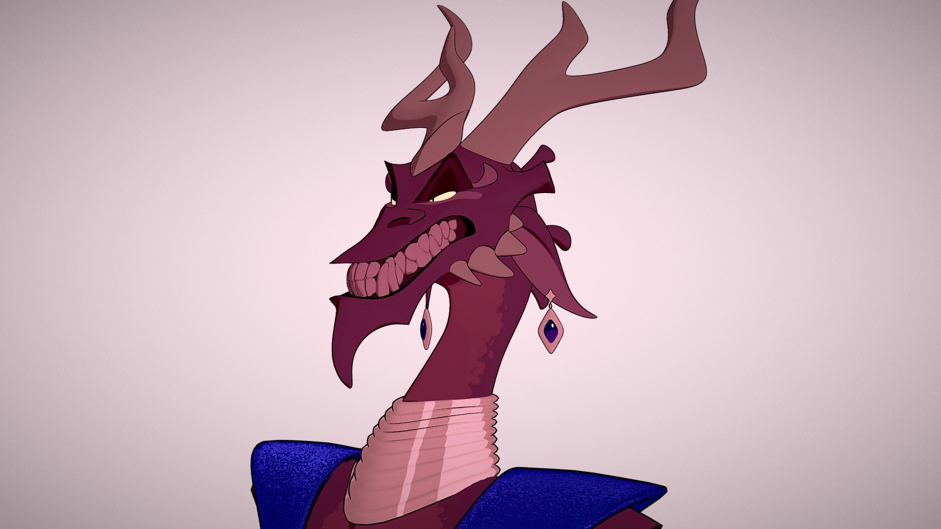 I've been working on a full body rig of this guy but since it probably won't be done anytime soon and I haven't posted anything new in too long, here's a piece of him all textured and whatnot.

Initial sculpt done in ZBrush, everything else done in Blender.

Also I tried and didn't quite succeed in rendering a glitter texture in the Sketchfab viewer. The normal map I used isn't quite as good as it could be and I may update this with a better one in the future once I figure out how to generate it in Cycles 3d model