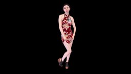 Female Scan body, bodyscan, dress, chinese, engine, woman, beautiful, realitycapture, character, photogrammetry, asset, model, female, human, noai, human-engine