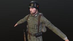 Wehrmacht Infantry soldier kit, ww2, soldier, set, infantry, wehrmacht, blender-3d, kar98k, asset, game, substance-painter