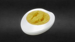 Boiled Egg half, egg, chicken, breakfast, realistic, subsurface, yolk, boiled
