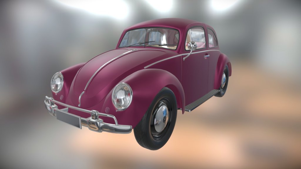 Modeling practice for school, used Autodesk Maya 2017 and was made by modeling with NURB'S. Some pieces have Smooth Level 1 and other Smooth Level 2, but inner faces were deleted due to OBJ size to upload.

3d Model with only materials of Volkswagen Bettle (Vocho) 1963.

Mauricio Carrión Rolón.

Instituto Mexicano de Animación y Artes Digitales, IMAAD.

México 3d model