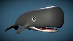 Cartoon Whale toon, whale, water, maya, character, cartoon, 3d, lowpoly, sea
