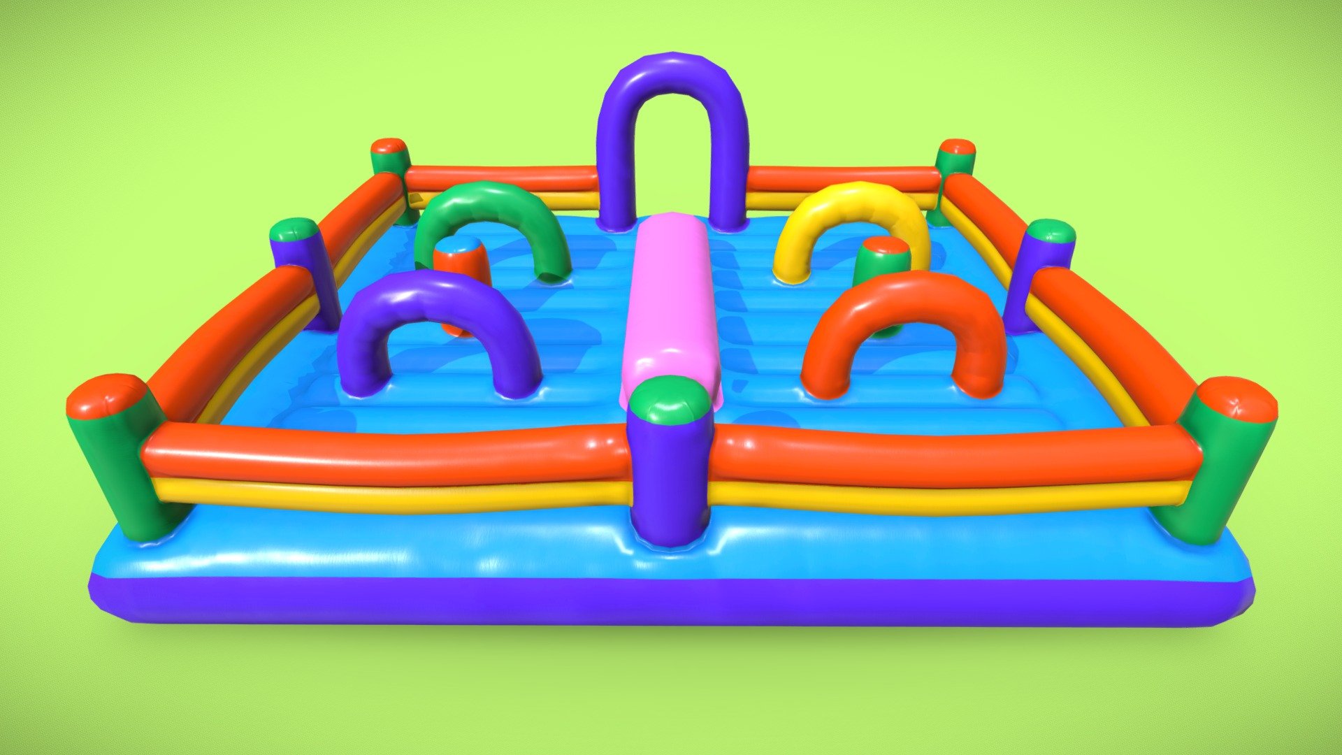 This is a 3D model of an Inflatable for kids large size

Made in Blender 2.9x (Cycles Materials) and Rendering Cycles.
Main rendering made in Blender 2.9 + Cycles using some HDR Environment Textures Images for lighting which is NOT provided in the package!

What does this package include?

3D Modeling of an Inflatable for kids large size
2K and 4K Textures (Base Color, Normal Map, Roughness, Ambient Occlusion) 

Important notes

File format included - (Blend, FBX, OBJ, MTL)
Texture size -  2K and 4K 
Uvs non - overlapping
Polygon: Quads
Centered at 0,0,0
In some formats may be needed to reassign textures and add HDR Environment Textures Images for lighting.
Not lights include 
Renders preview have not post processing
No special plugin needed to open the scene.

If you like my work, please leave your comment and like, it helps me a lot to create new content.
If you have any questions or changes about colors or another thing, you can contact me at  we3domodel@gmail.com - Inflatable For Kids Large Size - Buy Royalty Free 3D model by We3Do (@we3DoModel) 3d model