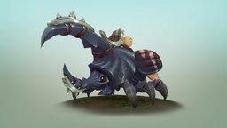 Kuhn Vusa Battle Tank mount, beetle, hand-painted