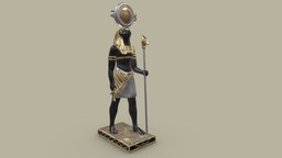Falcon-God Horus Statue Low Poly ancient, symbol, egypt, figure, monument, death, jackal, god, antique, ready, egyptian, treasure, pharaoh, statue, realistic, anubis, old, religion, mythology, 3, deity, asset, game, 3d, art, pbr, low, poly, history, gold