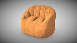 Velvet Beanbag Seat seat, soft, velvet, beanbag, puffy, sheen, pbr, highpoly