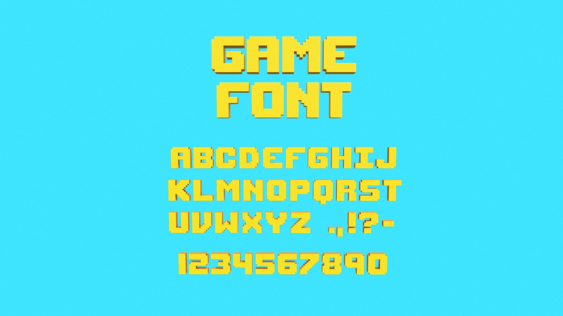 Game Font - Buy Royalty Free 3D model by CzernO (@czernobog) 3d model