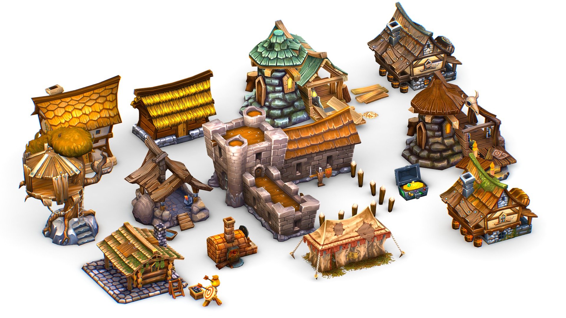 $99 Discount - 13 Cartoon Style Houses - $99 Discount - 13 Cartoon Style Houses - Buy Royalty Free 3D model by Oleg Shuldiakov (@olegshuldiakov) 3d model