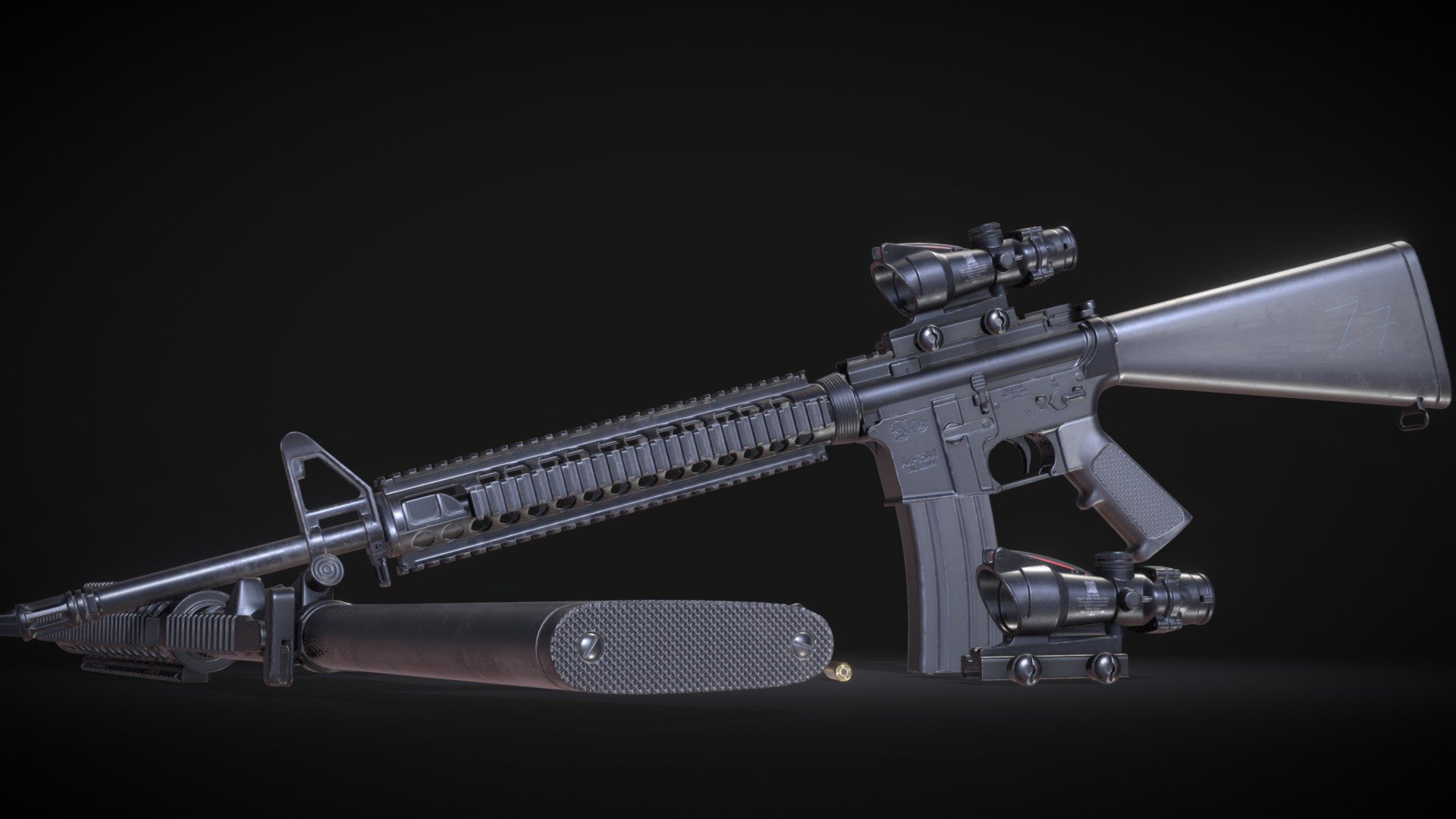 Check ArtStation for images and more.
https://www.artstation.com/zraider - M16A4 - 3D model by Bakr Alrawi (@IqCube) 3d model