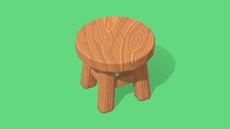 Stylized Stool firealpaca, blender3d, gameasset, stylized