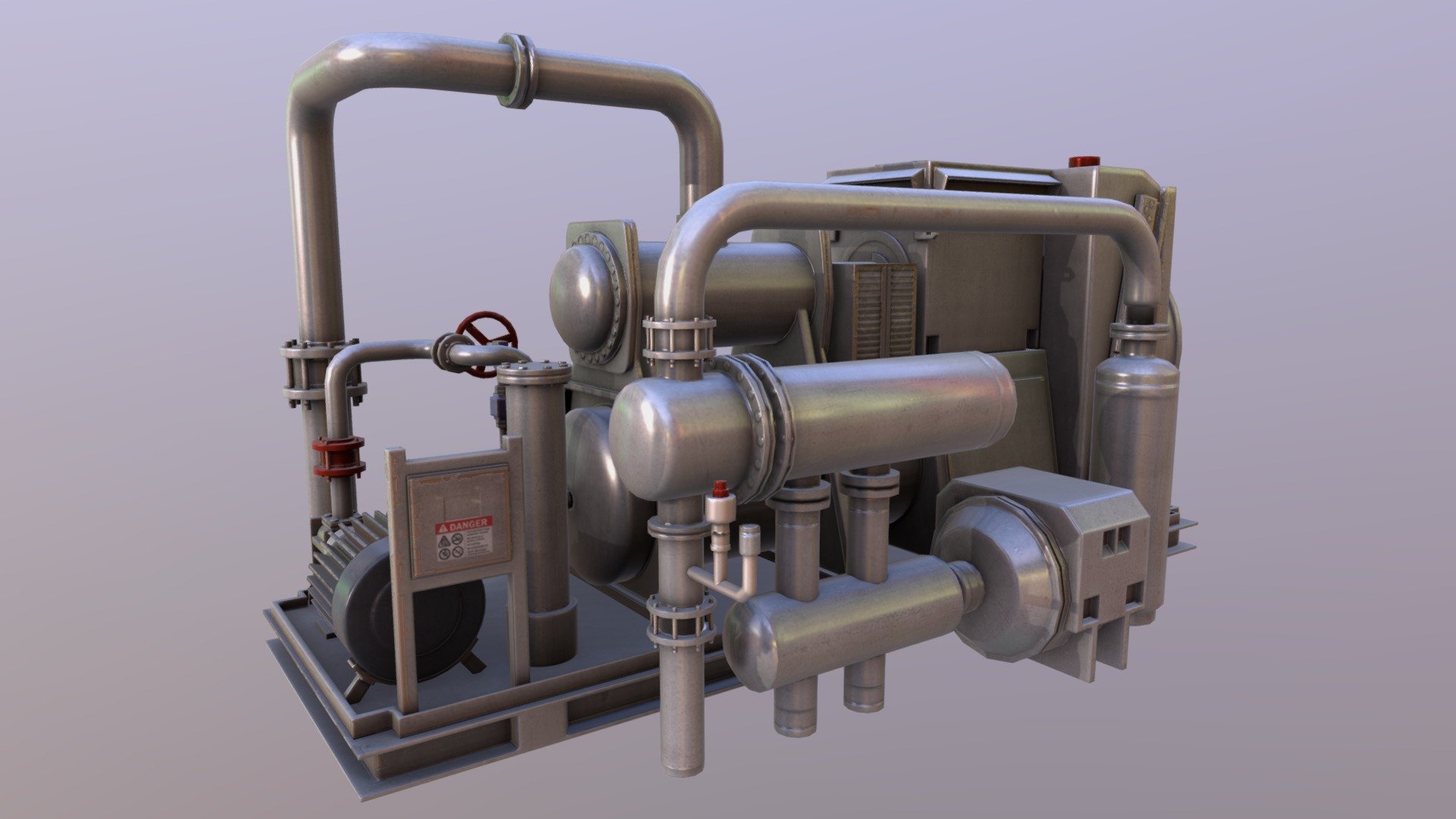 This model provides users an opportunity to manipulate a common air compress to see the arrangement of typical external features and their functions 3d model