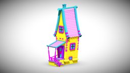 Cartoon Style House Lowpoly 