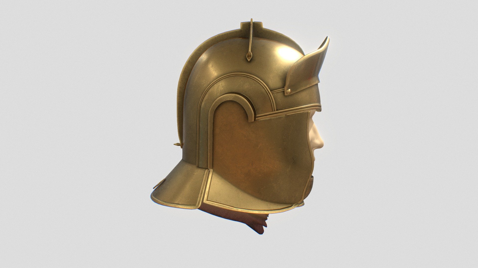 The reconstructed helmet based on Niederbieber Type helmet from Friedberg, Hessen (copy from the RGZM Mainz, original lost in WWII, ex Darmstadt museum) Source: http://www.romancoins.info/MilitaryEquipment-Helmet-niederbieber.html - 3rd century Roman Helmet Niederbieber Friedberg - 3D model by Davicolt 3d model