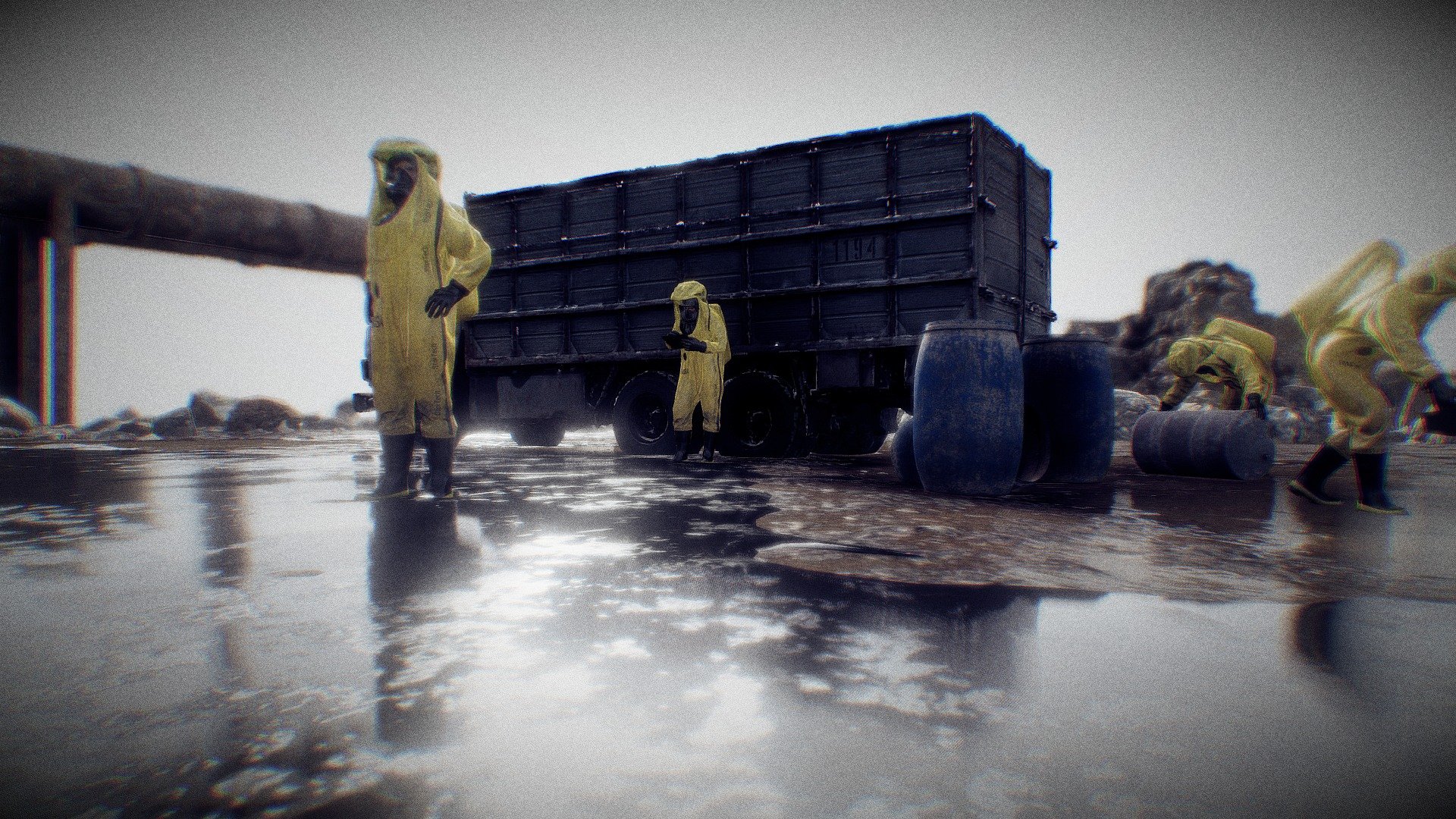 Hello, this is my submission for nature and civilization challenge. In this composition I have used a few assets, vehicles and characters are from the pack I got called &ldquo;Post Apocalypse 