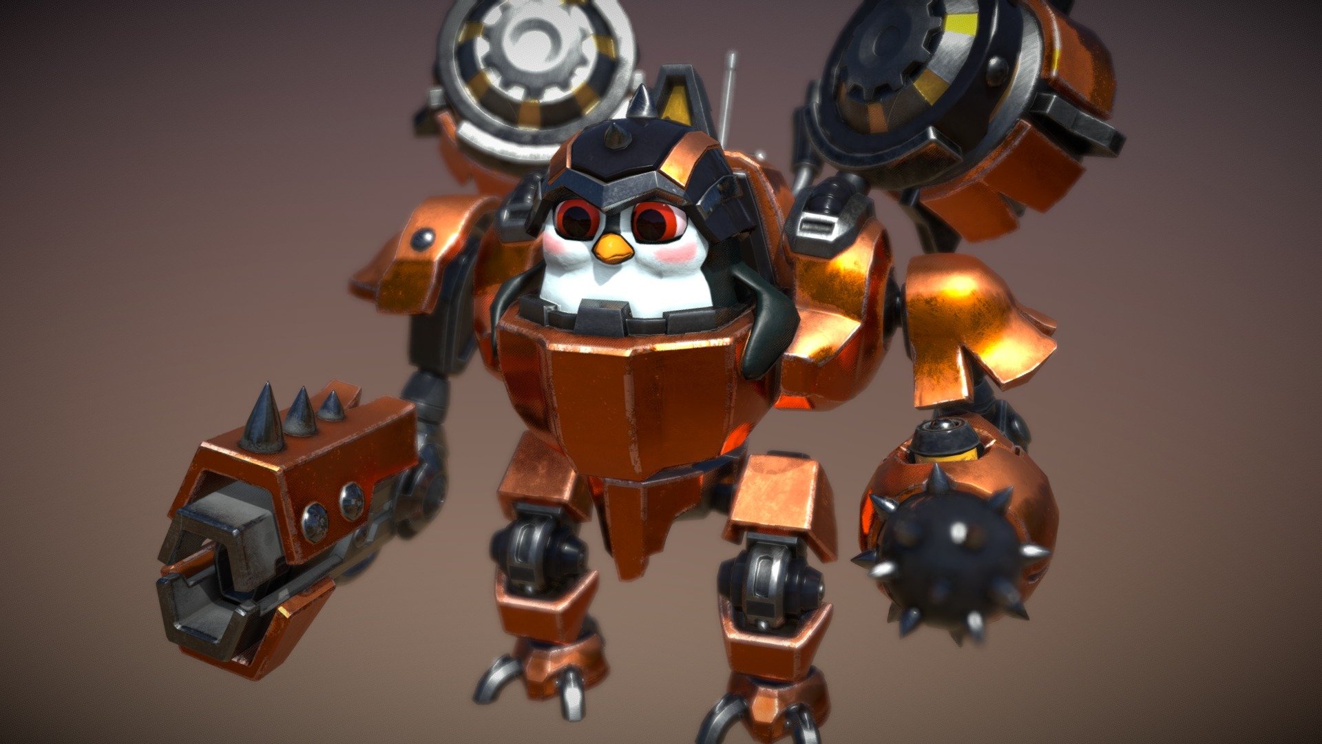 Toby_Model, Chibi version of Toby from Gearbox Battleborn. Nothing official. We had character pitch session and Me and my lead came up with idea with Penguine in a snowglobe mech. And It was selected for one of Character for Battleborn. The concept artist redesign him. And I always wanted him as a toy. So here is my attempt to make him digital toy.  Hope you enjoy. *I had hard time exporting him from Maya. It wouldn't export with the texture. I tried zip with textures and reduced the textire size still came out no textured mesh. I wanted to animate him as well. Oh well, At least substance painter does well with the export 3d model