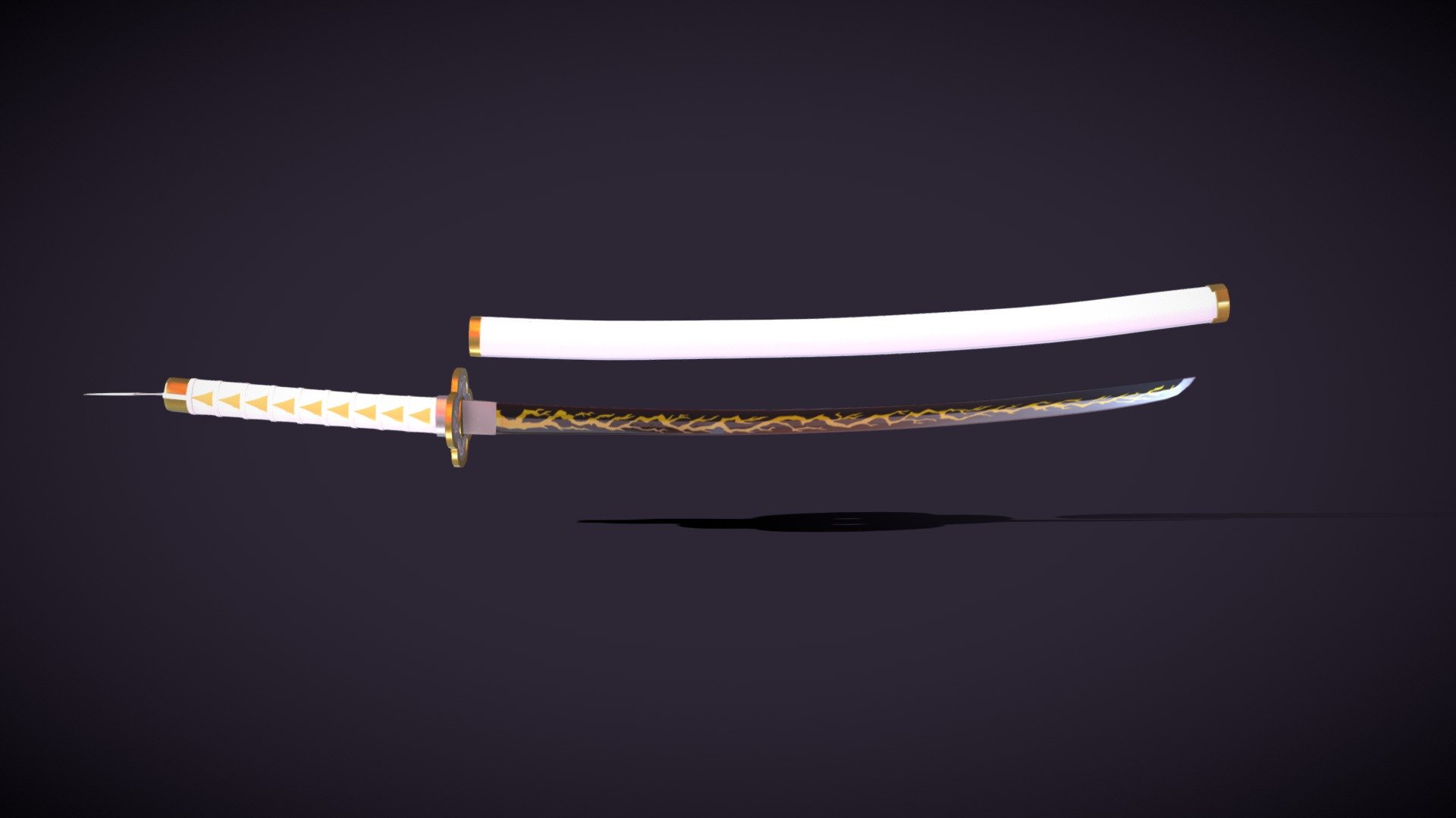 ⚡ Zenitsu Agatsuma Katana⚡ - Buy Royalty Free 3D model by gurimahou 3d model