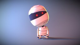 Halloween character cute, creepy, mummy, egyptian, haunted, lowpoly, stylized, animated, halloween, spooky, horror, evil, zombie