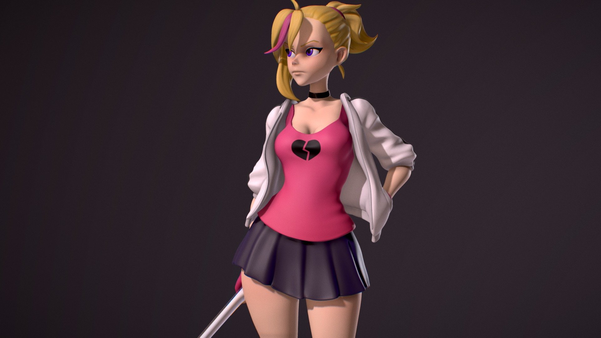 https://www.artstation.com/artwork/EvPPk4 - Muse Dash fanart: Rin - 3D model by marrkus 3d model