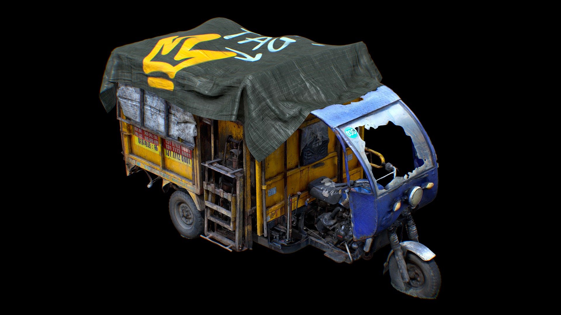 Free download：www.freepoly.org - Scan rubbish truck-Freepoly.org - Download Free 3D model by Freepoly.org (@blackrray) 3d model
