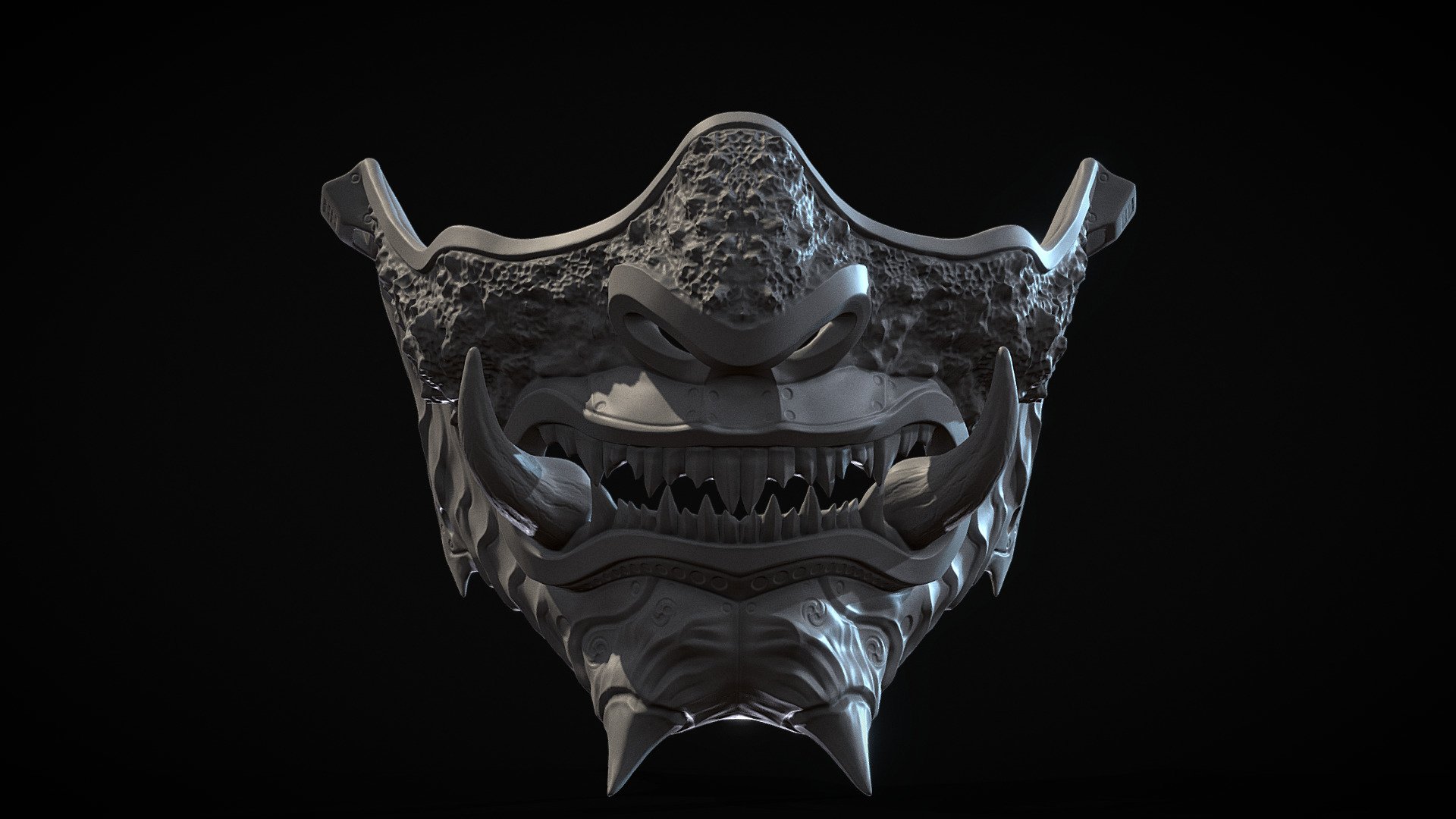 Samurai masks, called mempo, were facial armor worn by Japanese Samurai warriors. They were made out of leather and iron and were designed not only to protect the warrior’s face but also intimidate their enemies. Watertight #STL

3X versions: 250k ,500k &amp; 1000k polygons

Let me know if you have any issues.

Enjoy!

Several chenges.

Base mesh: &ldquo;Samurai Mask Model 2