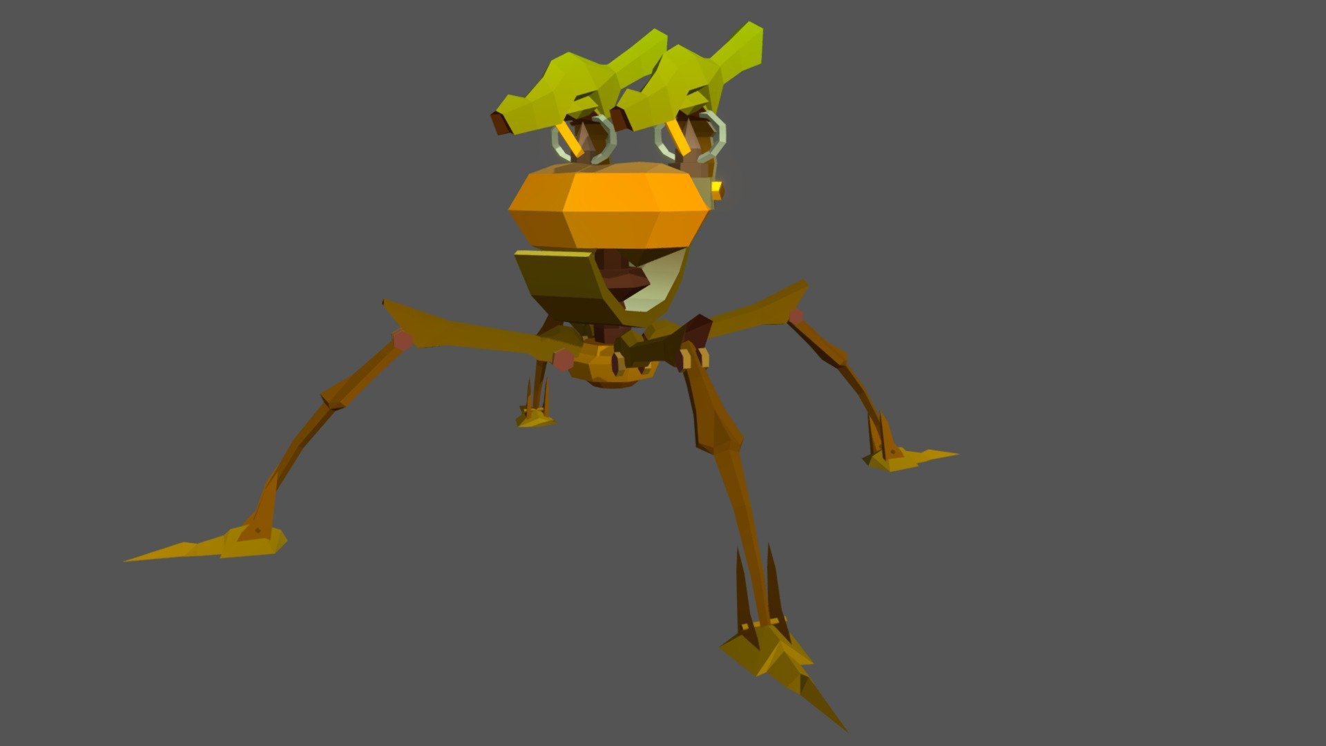 Geometry 
2.5k converted to Triangles Number of faces 
Vertices 
1.4k Number of vertices 



Basic Animations: Attack, Death, Idle, Walk, Run&hellip; ect; 
The animation is looping, very smooth. 



Texture description: 
Only map: Diffuse. Resolution: 100*100 



Format description: 
Original model created by 3dsmax. Additional formats include Maya, FBX (you can import directly into the project immediately), obj, 3ds 



If there is a need for any type of model, send a message! We will provide. 
Thanks for your interest and love! - Spiderbot - 3D model by josluat91 3d model