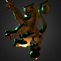 Rampant Lion hood ornament 