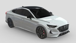 Hyundai Sonata 2020 high, 4, sedan, urban, detailed, business, vr, ar, hyundai, sonata, auto, civilian, premium, korean, 2019, 2020, mk8, 4-door, 2021, asset, game, 3d, vehicle, car, sport, interior, door, mid-size