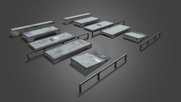 Skate Obstacles (2 Texture sets) skate, skateboarding, new, used, obstacles, gameasset, gameready