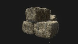 Hay Bale Scene [WIP] hay, props, realistic, asset, pbr, lowpoly, gameart