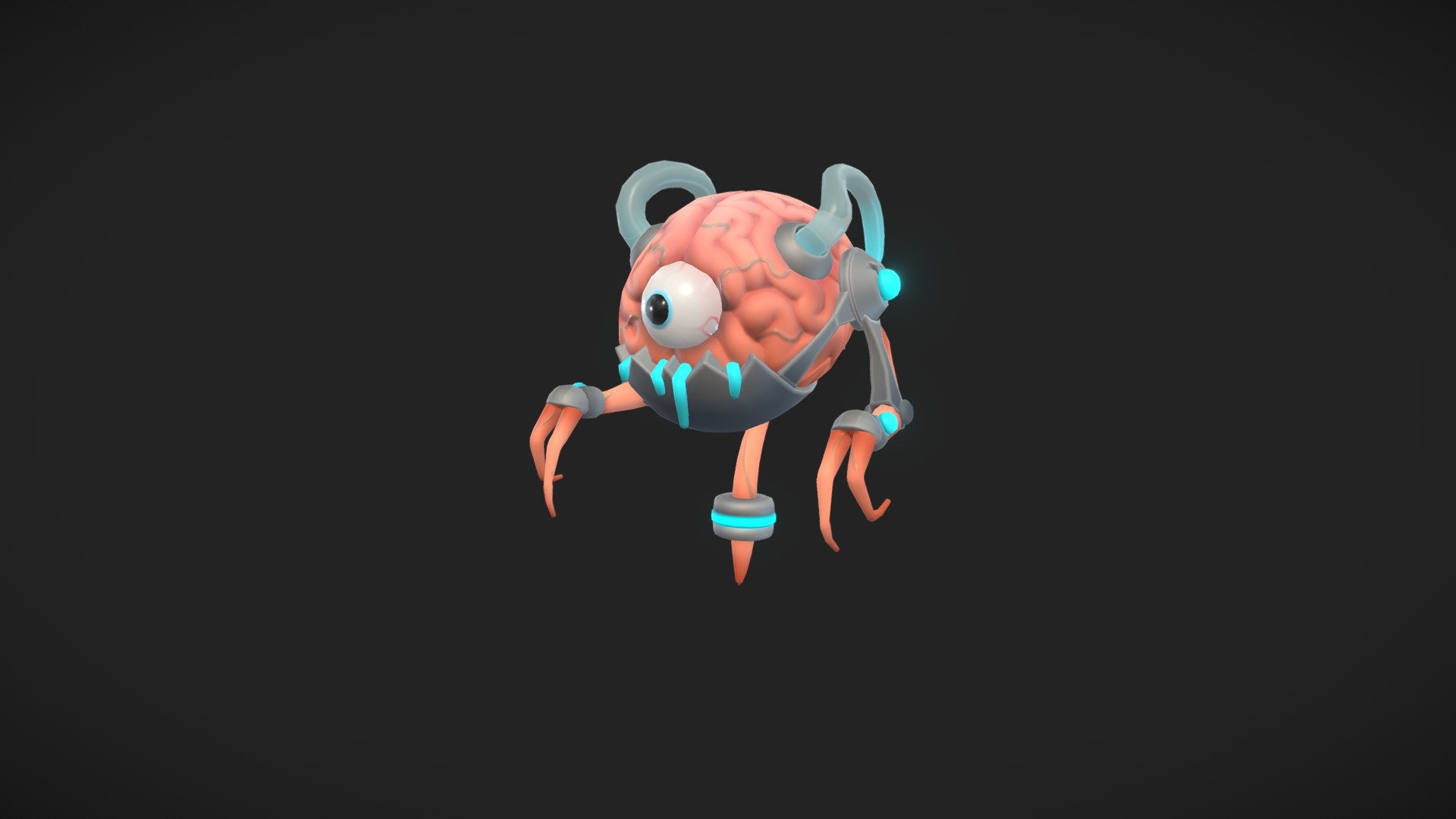Work in progress. 

Modeling/texturing practice (with raw test animation). 

Based on this talented gentleman's concept https://www.behance.net/arbeach/projects 
 - Brain - 3D model by romasharf 3d model