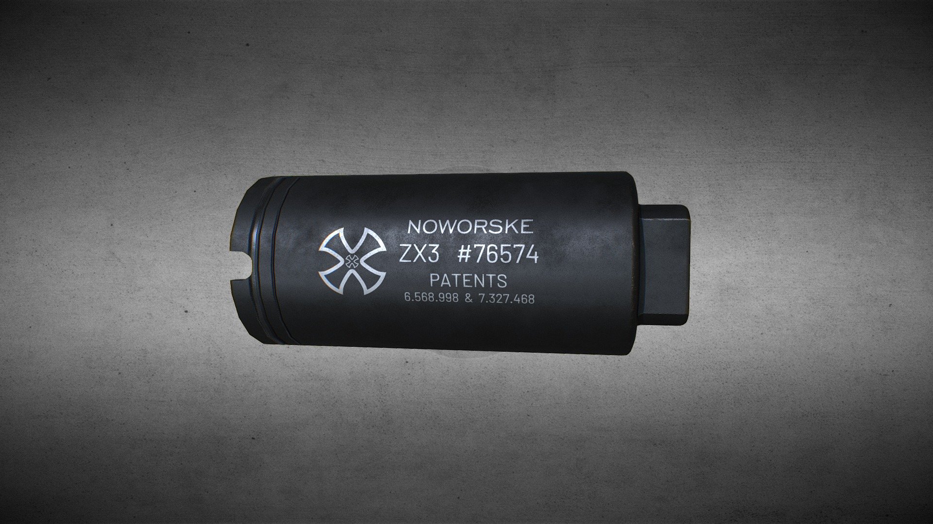 Flash Suppressor based on Noveske KX3 Flaming Pig - Noworske ZX3 Flash Suppressor - 3D model by Unreal Nick (@lastnickleft) 3d model