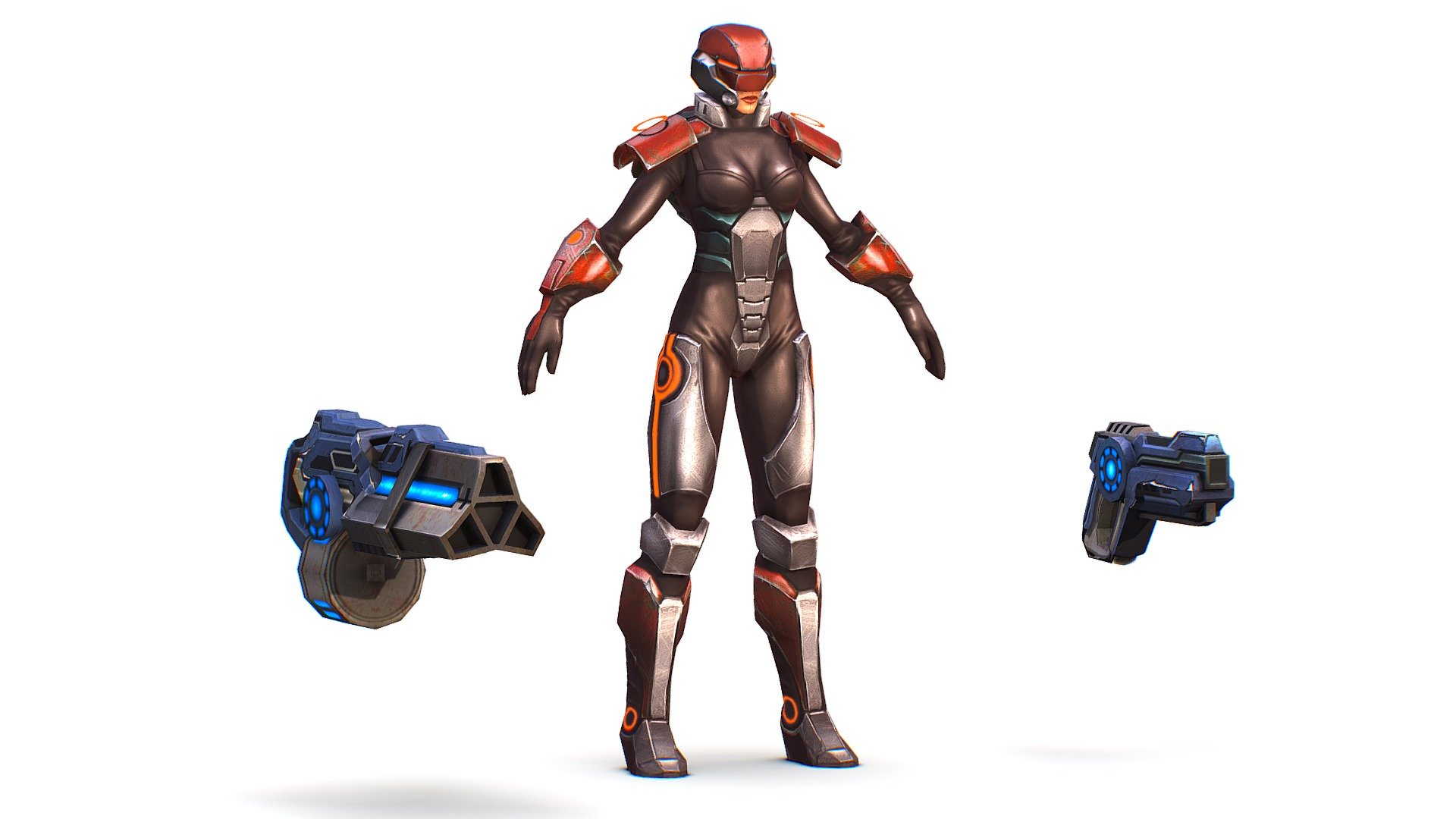 Low Poly Cartoon Sci-Fi Cyborg Drone Heavy  Soldier Machine Gunner - 3dsMax file included - Cartoon Sci-Fi Cyborg Drone Heavy Machine Gunner - Buy Royalty Free 3D model by Oleg Shuldiakov (@olegshuldiakov) 3d model