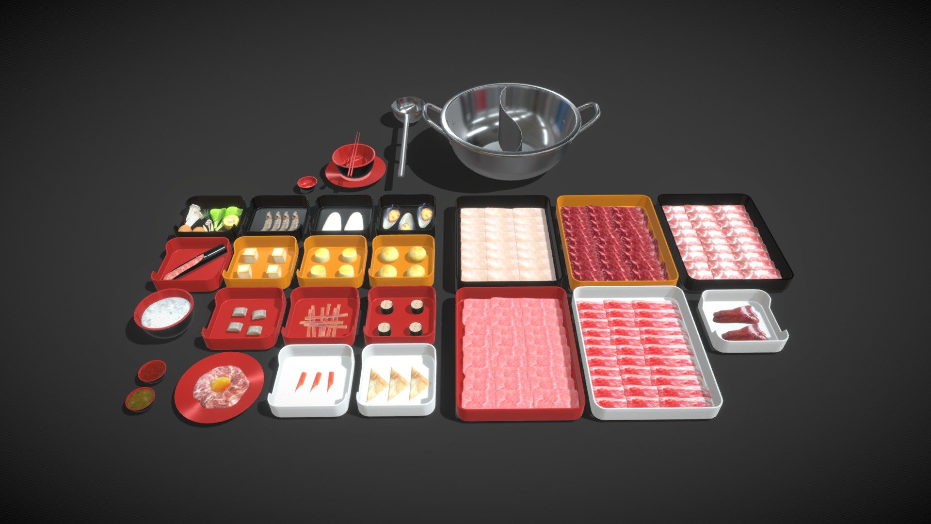 Thai buffet , Sukiyaki hot-pot , Suki , Thai food 3D model

Total Vertices ▸ 90321

Total Polygun ▸ 87620

File format

FBX

OBJ

Texture 8192x8192 pixel - Thai buffet Sukiyaki hot-pot 3D model - 3D model by Su_Peem 3d model
