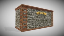 Reception Desk Rocciolo hotel, desk, welcome, metalness, game, pbr