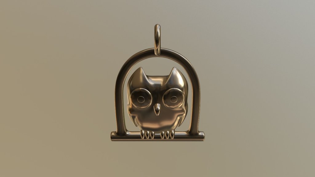 Owl Pendant - 3D model by Desert Daydreams (@DesertDaydreams) 3d model