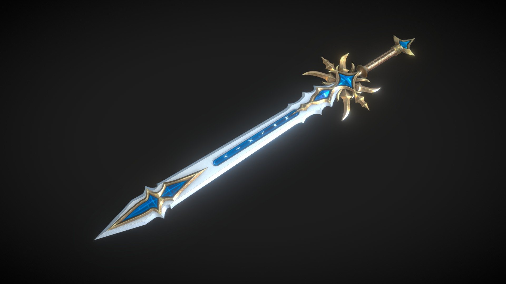 The first star of the new year fell to earth and became a unique weapon 3d model