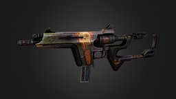 Skulltime Bandit SMG cyberpunk, blender, gun, smg