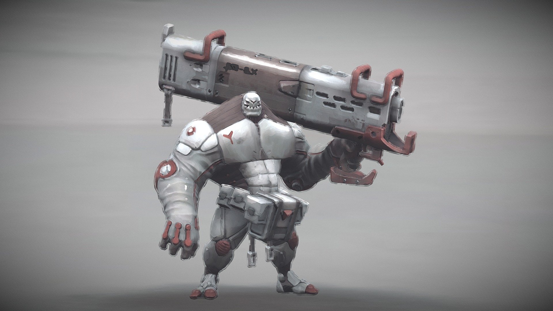 I finished my old project. 🖐

It was funny  and informative 🙂 because this is my first time using things like unlit shading, hand paint, second mesh with alpha and VFX 😲 which isnt here because I dont know how to export VFX to sketchfab 😭. 

If you want to see this gun shoot with fire, smoke and bullet go to my artstation 🤗: https://www.artstation.com/artwork/J94LN0 

Thanks for the great idea and concept to Roland Richarz 😚. He is cool guy. Here is his art page: https://www.artstation.com/rolandr - 🔥 The Compliancer 🔥 - 3D model by Biwenka 3d model