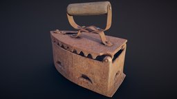 Antique Iron prop, game-ready, photoscan, pbr