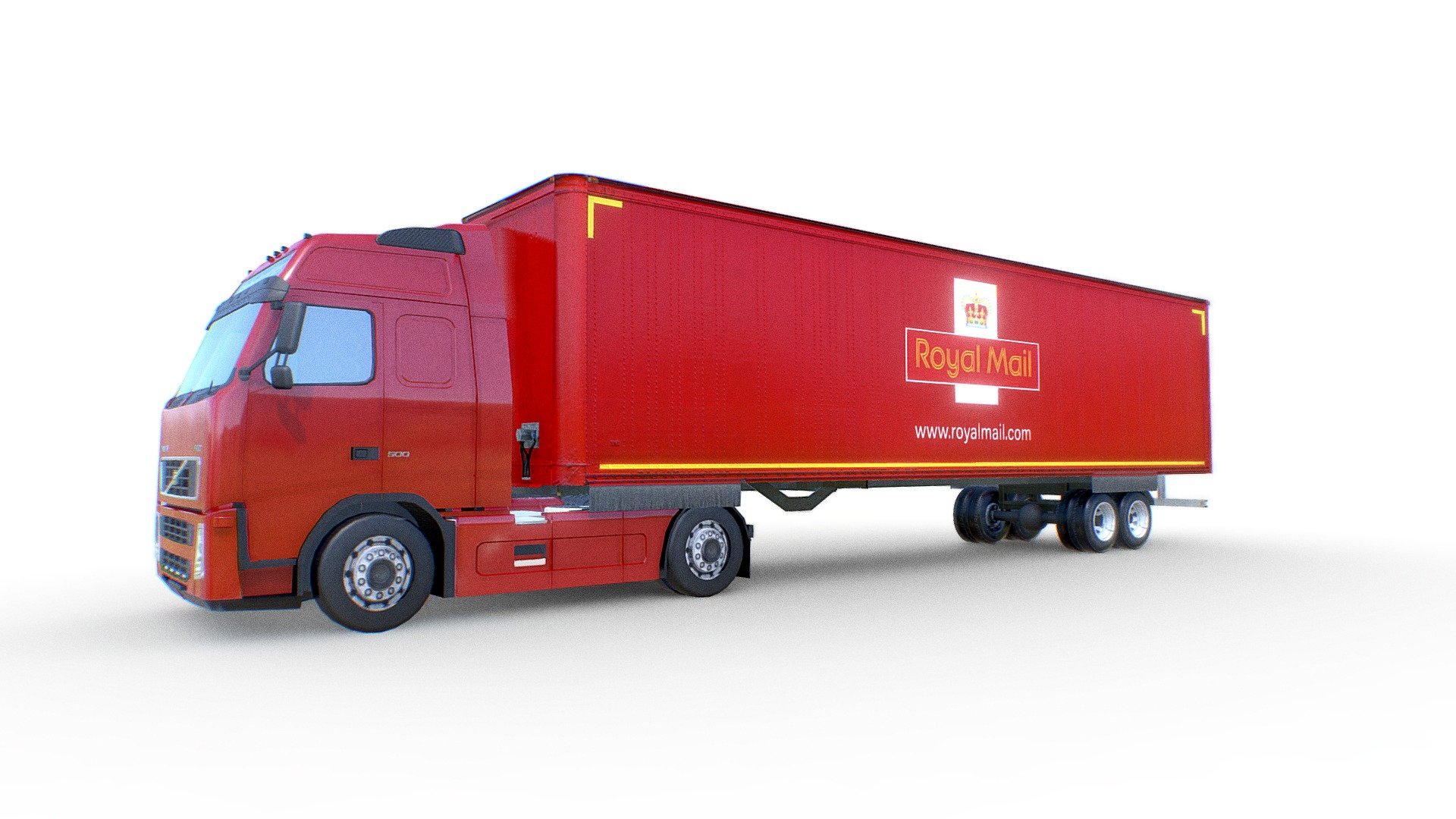 Volvo FH 12 Royal Mail Semi-truck Lowpoly 3D Model - Volvo FH 12 Royal Mail Semi-truck - Buy Royalty Free 3D model by Omni Studio 3D (@omny3d) 3d model