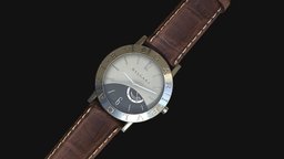 BVLGARI Watch leather, wristwatch, bvlgari, b2m3, maya, photoshop, substance-painter, watch