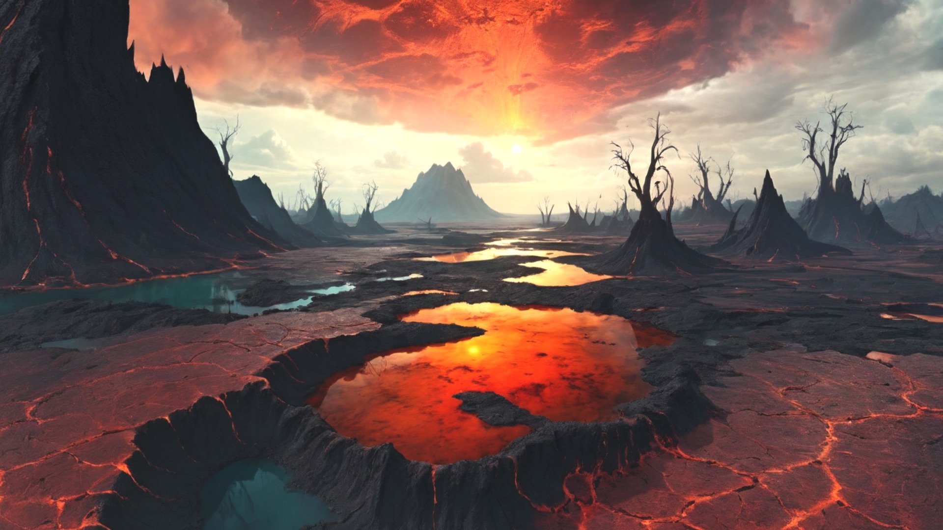 This is an 8k resolution (8192 x 4096) HDRI equirectangular panorama which will help you create 360 degrees Lava Land landscape/ background in different 3d software (Blender, Unreal Engine, Unity, 3dMax and many others). It is perfect for games, virtual reality, 3d renders, movies etc. The image was created with AI and edited in different 2d and 3d software to improve quality, remove seams and make it perfect for any 3d or 2d project.

The image comes in 2 formats: .hdr and .jpg - HDRI Lava Land Panorama G - Buy Royalty Free 3D model by Ionut81 3d model