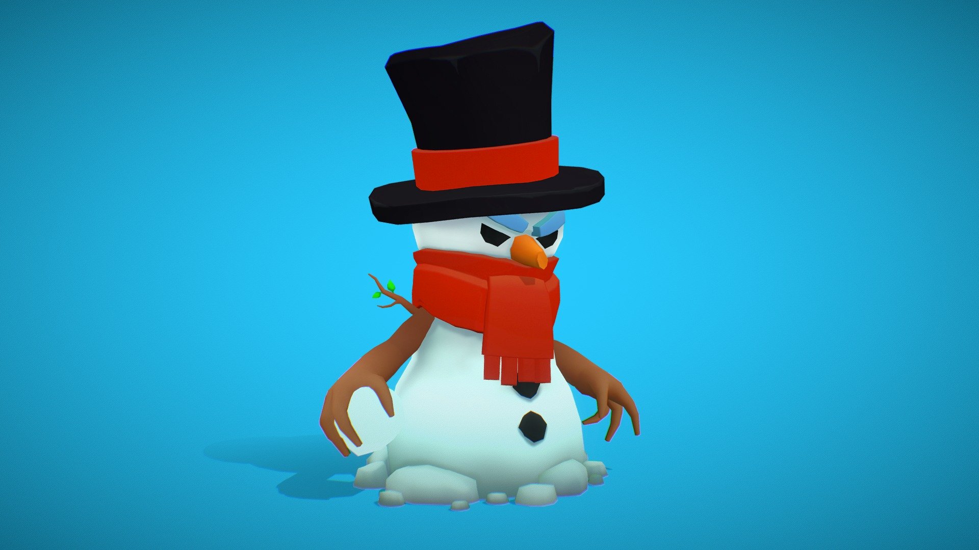 Lowpoly Modelling - SNOWMAN - 3D model by ecosfer 3d model