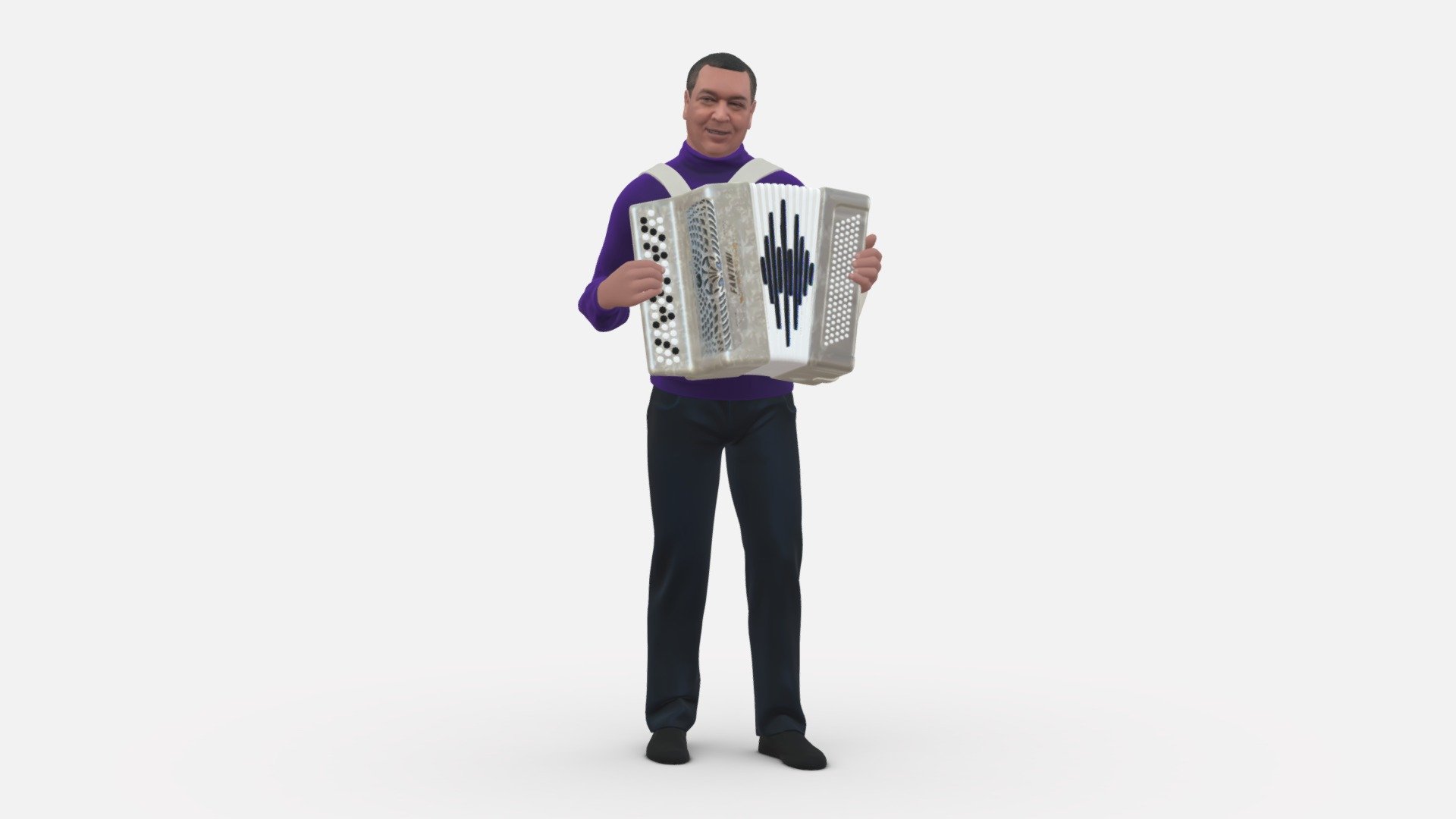We provide unique 3d scanned models with realistic proportions for closeup and medium-distance views in artworks, paintings and classes. As well as architectural visualization projects.

Main features:




high-end realistic 3d scanned model;

realistic proportions;

highest quality;

low price;

saves you time for more time in landscaping and interiors visualization.

FEATURES 




3d scanned model 

Extremely clean

Edge Loops based

smoothable

symmetrical

professional quality UV map

high level of detail

high resolution textures

real-world scale

system unit: cm

TEXTURES 




Textural Resolution: 4096 x 4096

Color Map

The model is suitable for stereolithography 3d printing 

The model is also ready for fullcolour 3d printing - 001191 man in purple tshirt and bayan in hands - Buy Royalty Free 3D model by 3DFarm 3d model