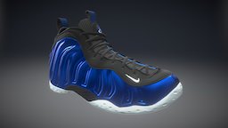 Nike Air Foamposite One XX “Royal” shoe, nike, footwear, foamposite, low-poly, photoshop, blender