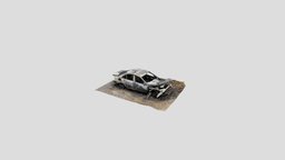 Burnt down car wreck cars, wreck, mercedes, destroyed, burnt, burned, photogrammetry, vehicle, 3dscan, car, polycam